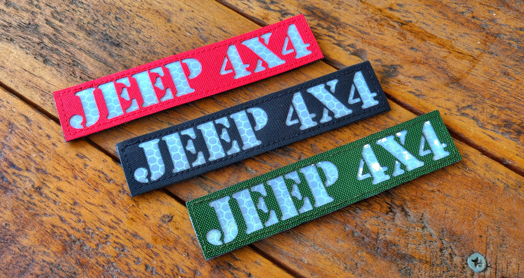 Jeep 4x4 Laser Cut 5" Reflective Velcro Patch