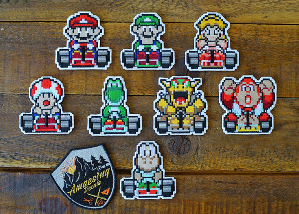 Mario Kart 8-Bit Pixel 3" Velcro Limited Patches