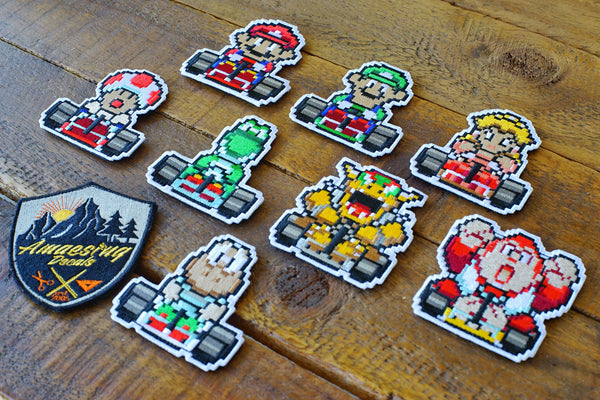 Mario Kart 8-Bit Pixel 3" Velcro Limited Patches