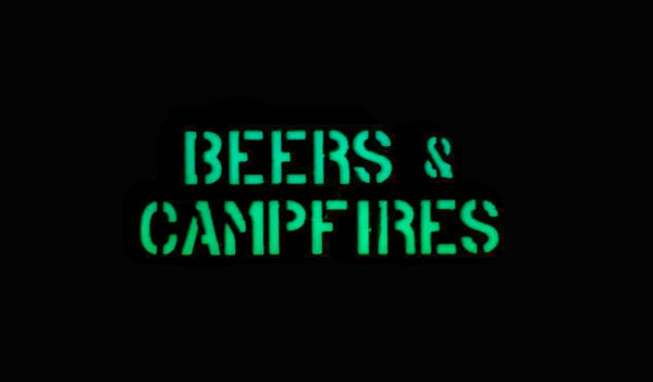 Beers & Campfires Topo Leather Laser Cut Patch