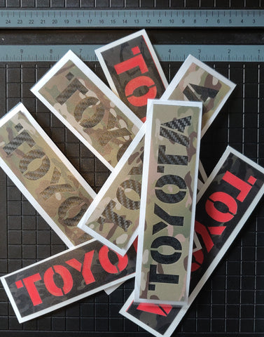 Toyota Stencil MultiCam® Vinyl Cut 2 Color Stickers 7.5"