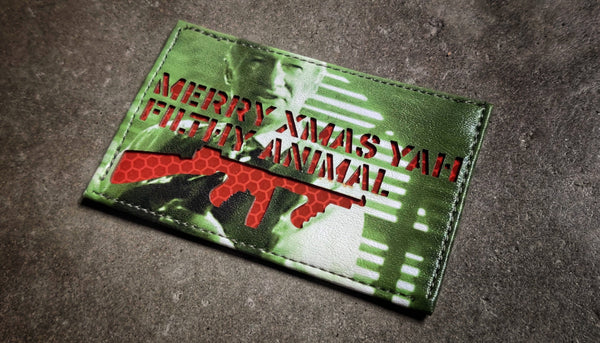 Merry Xmas Yah Filthy Animal 4" Laser Cut Patch