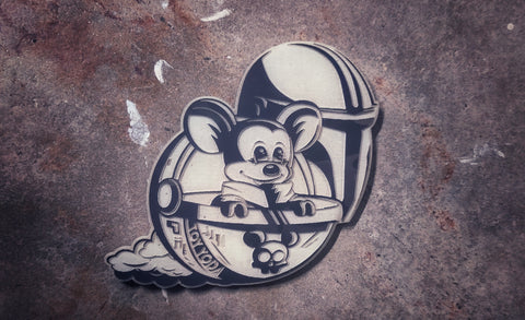 Baby Toy Yoda Mando Laser Cut Acrylic Patch