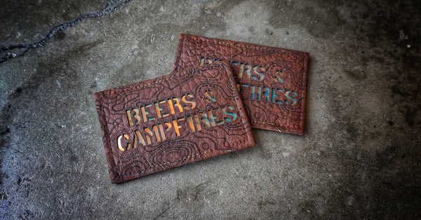 Beers & Campfires Topo Leather Laser Cut Patch