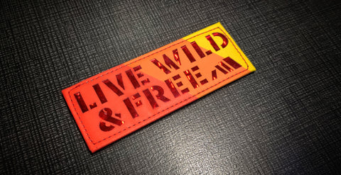 Live Wild & Free 3 Stripe Laser Cut Patch
