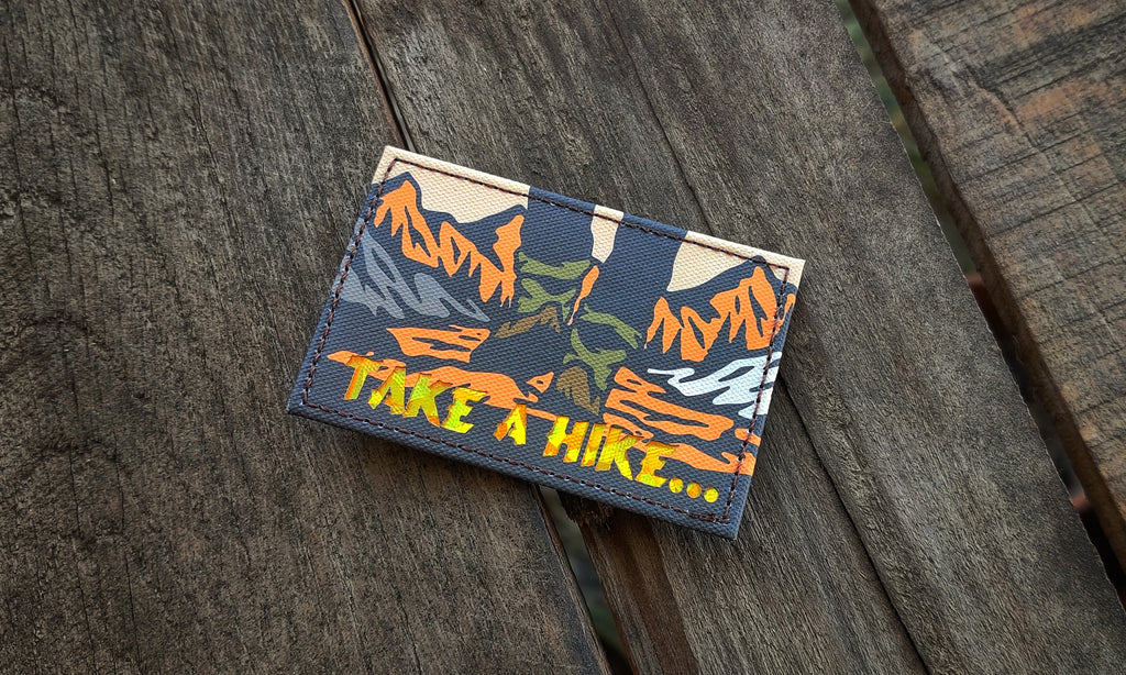 Take A Hike Flower Boot Iron-On Patch