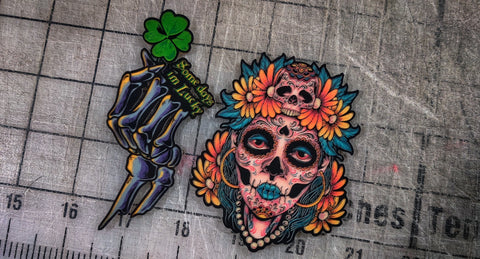 Some Days I'm Lucky / La Muerta Acrylic Patches