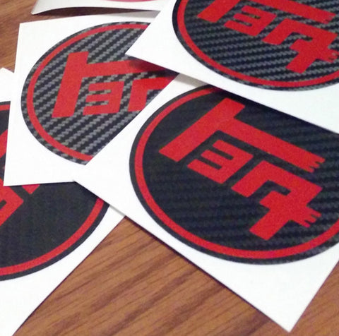TEQ Reflective Red over Carbon Fiber 4" Decal